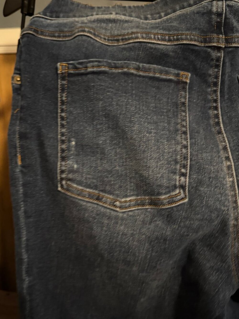 Spanx Distressed Denim Leggings Medium Pull-On High Rise Jeans/Blue - Picture 5 of 16